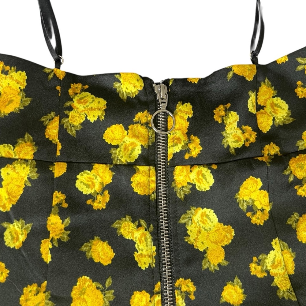 For Love & Lemons Marigold Lyla Dress Black and Yellow Floral Print - Picture 8 of 12